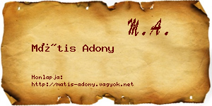 Mátis Adony névjegykártya